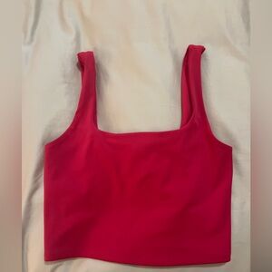 Express pink body contour cropped square neck tank size small